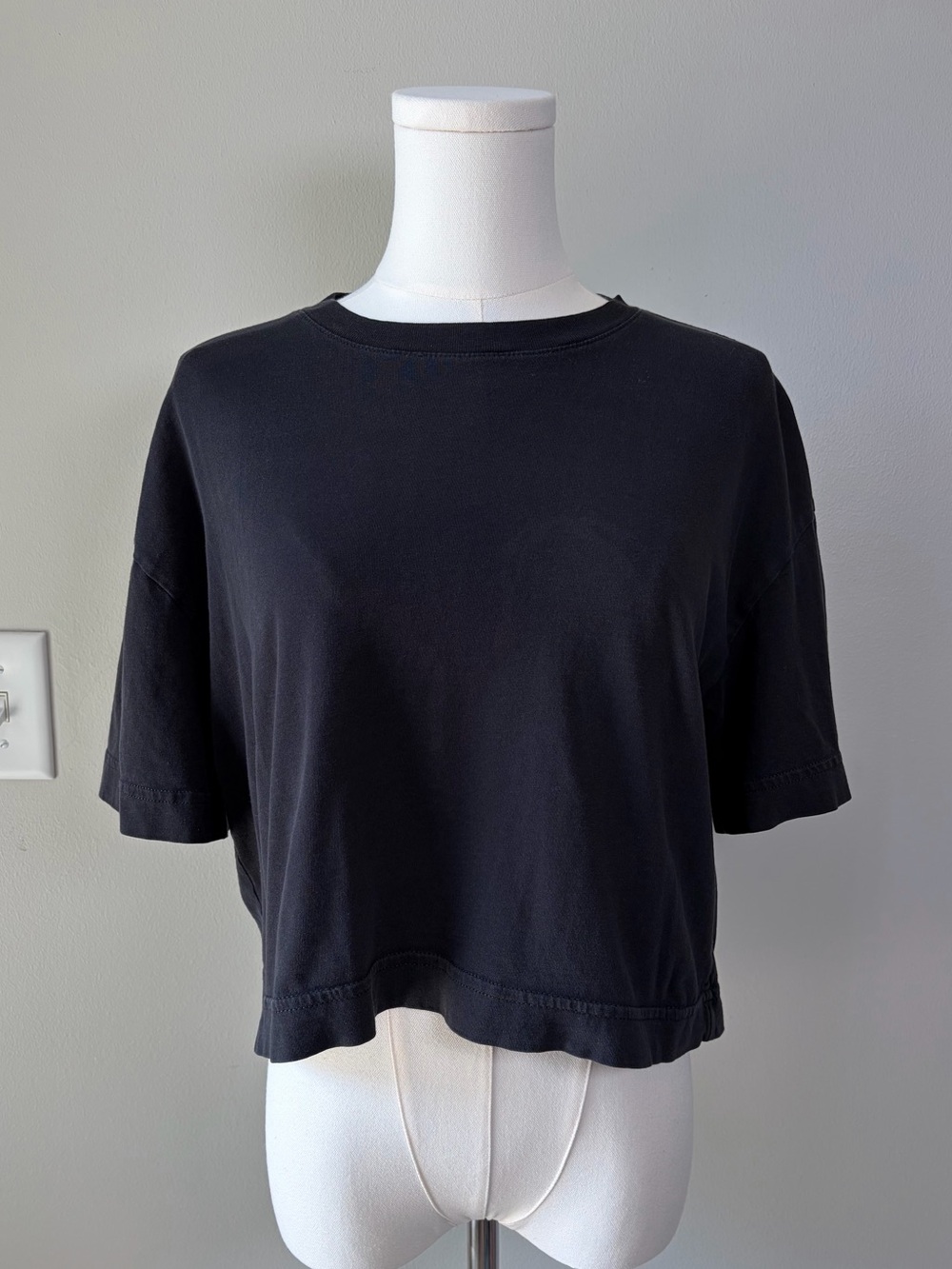 Everlane Black Organic Cotton Cropped Tee